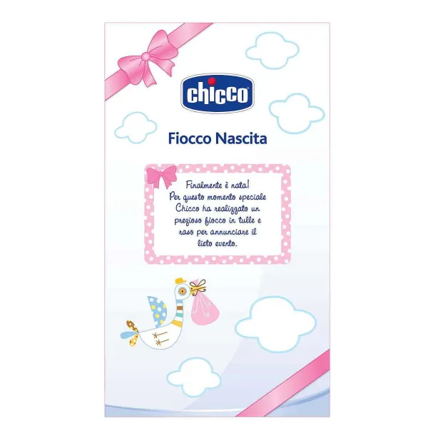 Fiocco Nascita | Chicco Annuncio Nascita - Fiocco Rosa