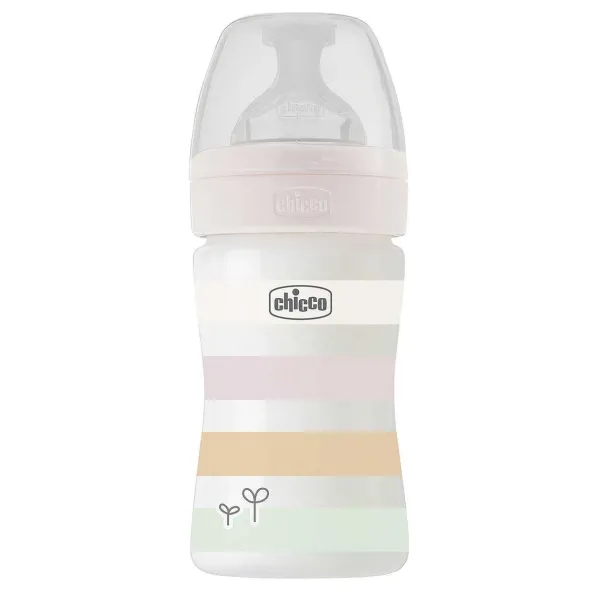 Biberon | Chicco Biberon Benessere 150Ml Flusso Lento In Plastica Bianco