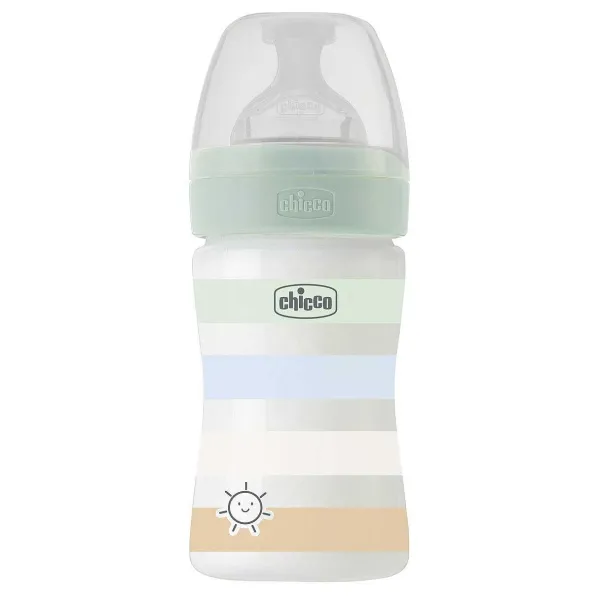 Biberon | Chicco Biberon Benessere 150Ml Flusso Lento In Plastica Verde