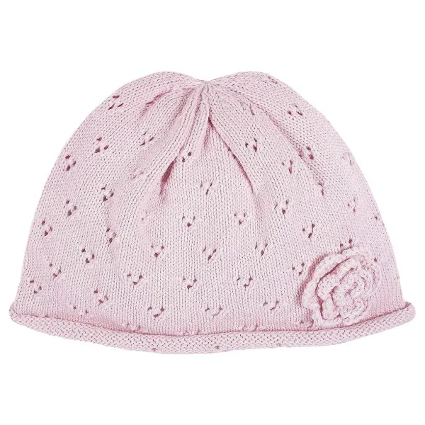 Cappelli, Guanti E Sciarpe | Chicco Cappello Con Fiore Lavorato Rosa Chiaro