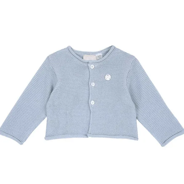 Cardigan | Chicco Cardigan In Maglia Azzurro Medio