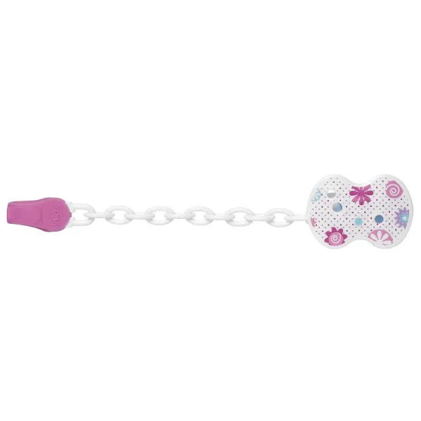 Catenelle E Portasucchietti | Chicco Clip Con Catenella Pink