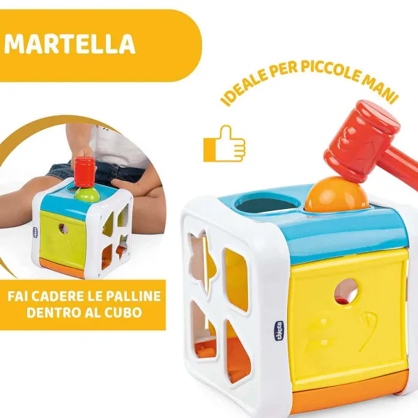 Incastri E Impilabili | Chicco Cubo Incastra & Martella 2 In 1