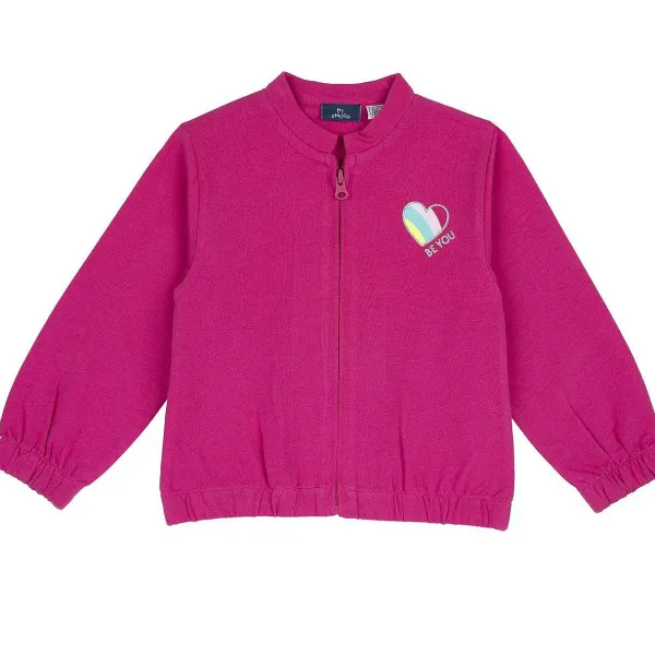 Cardigan | Chicco Felpa Con Zip Rosa Scuro