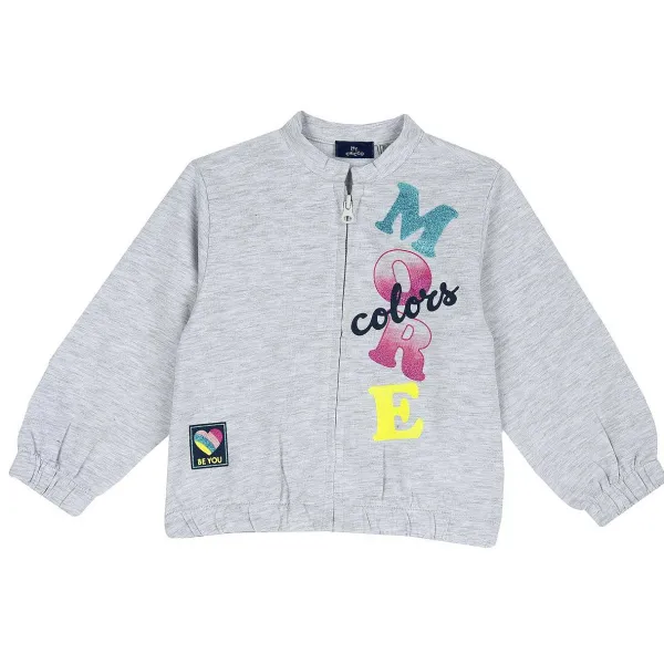 Cardigan | Chicco Felpa Con Zip Grigio Chiaro