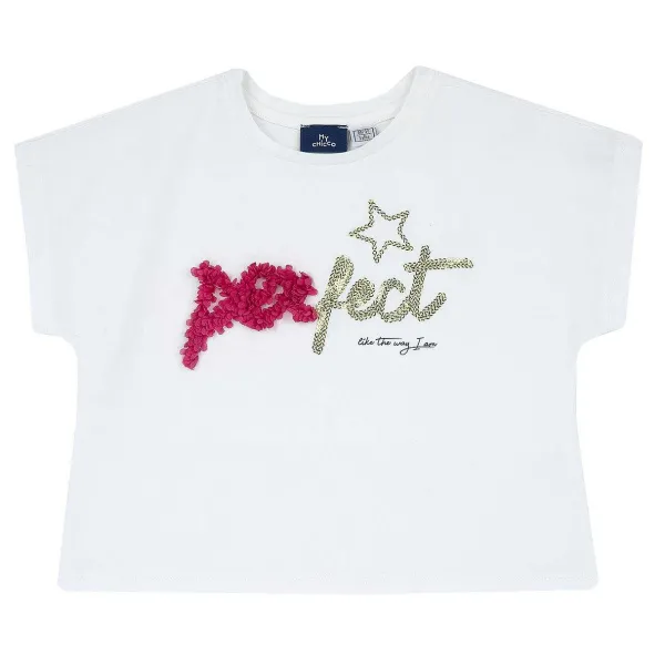 T-Shirt | Chicco Maglietta Con Applicazioni In Georgette