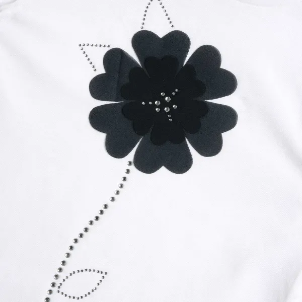 T-Shirt | Chicco Maglietta Con Fiore Applicato