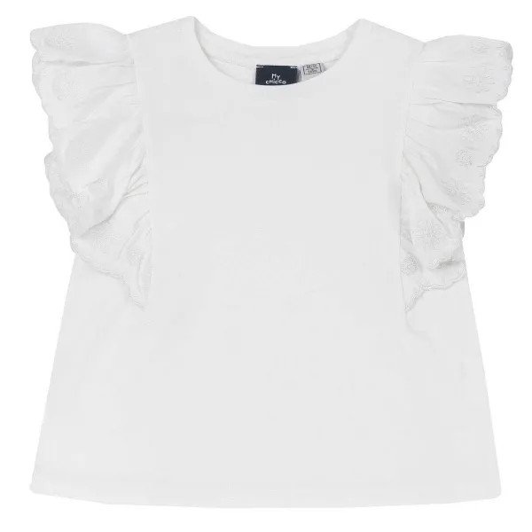 T-Shirt | Chicco Maglietta Con Manichine Volants Ricamate