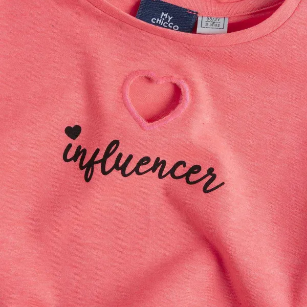 T-Shirt | Chicco Maglietta Fluo Con Cuore Traforato