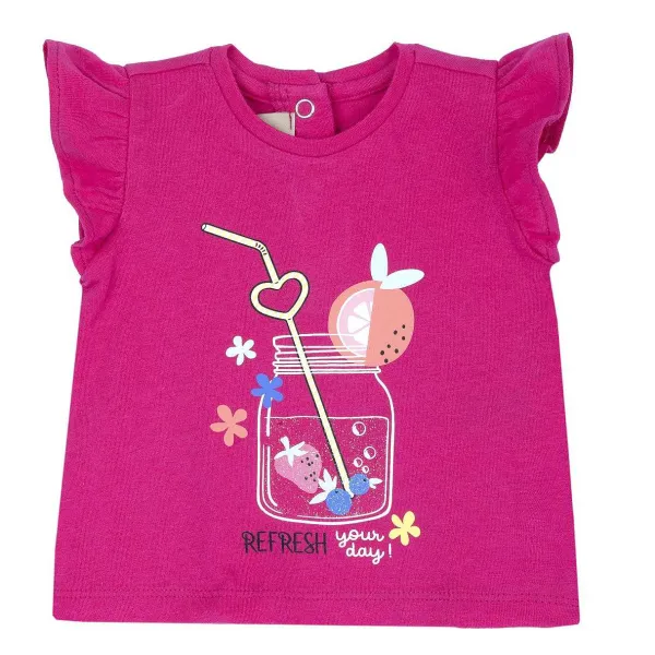 T-Shirt | Chicco Maglietta Fuxia Con Volants