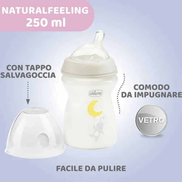 Biberon | Chicco Naturalfeeling Biberon Vetro 0M+ 250Ml Flusso Lento