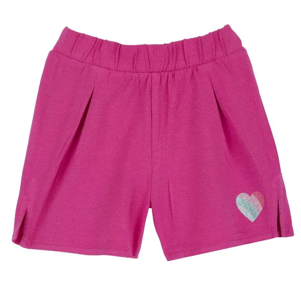 Pantaloni | Chicco Pantaloni Corti In Cotone Unito Rosa Scuro