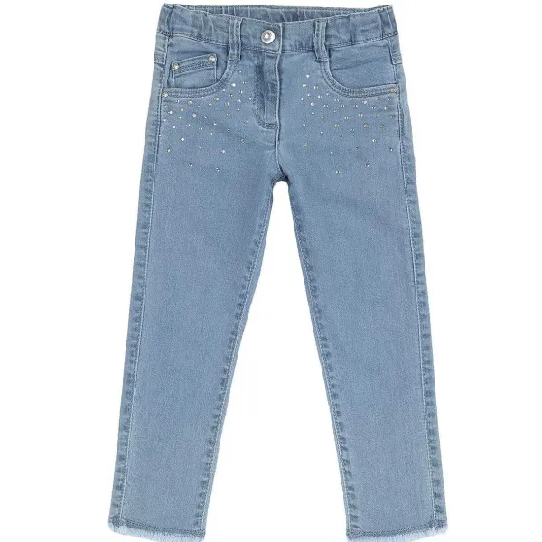 Jeans | Chicco Pantaloni Lunghi In Denim Con Strass