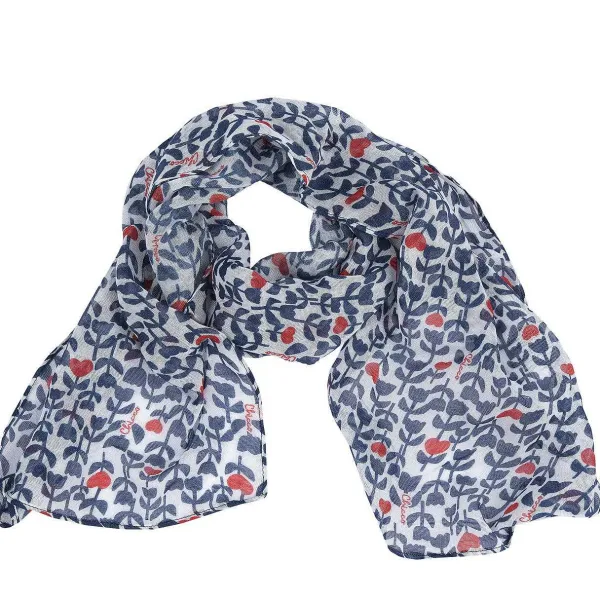 Cappelli, Guanti E Sciarpe | Chicco Pashmina Fantasia Floreale Blu Stampato