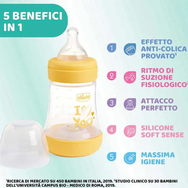 Biberon | Chicco Perfect 5 Biberon 150 Ml - Flusso Lento Giallo