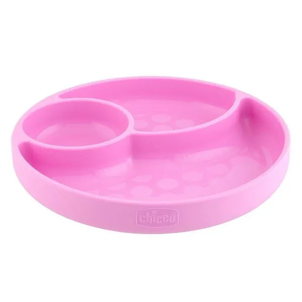 Piatti E Posate | Chicco Piatto In Silicone Con Ventosa Rosa