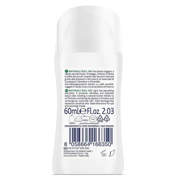 Protezione Estate | Chicco Roll On Naturalz Protettivo & Rinfrescante 60Ml