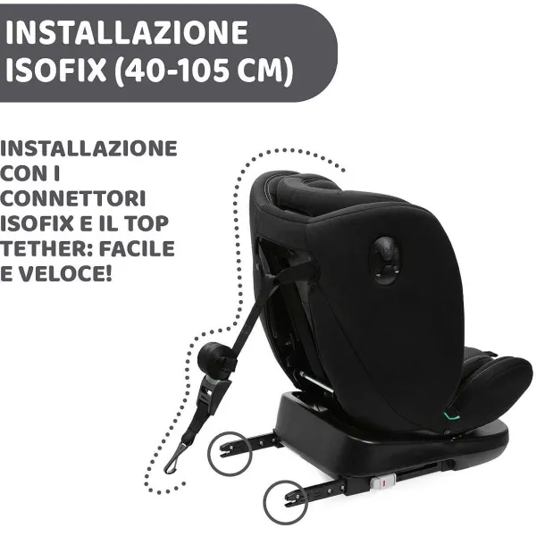 Seggiolini Auto Neonato | Chicco Seggiolino Auto Unico Evo (40-150 Cm) Black