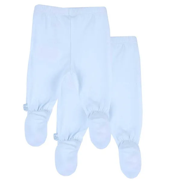 Tutine | Chicco Set Pantaloni Con Piedini Azzurro Chiaro