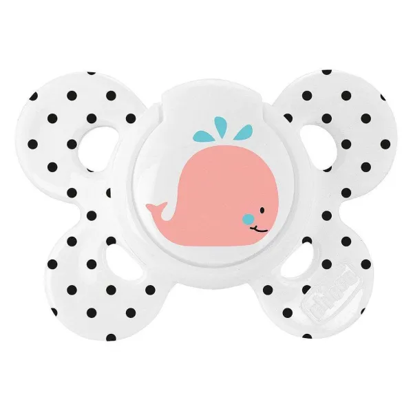 Succhietti Physioforma | Chicco Succhietto Physioforma Comfort 0-6M Black&White Limited Edition (Tettarella In Silicone) Balene/ Whales