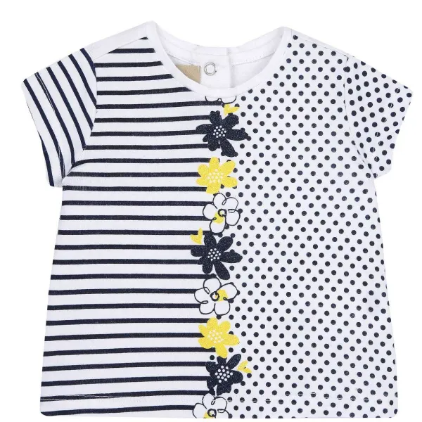 T-Shirt | Chicco T-Shirt Con Fantasia A Righe E Pois