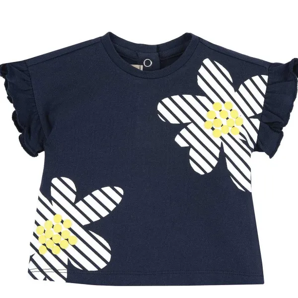 T-Shirt | Chicco T-Shirt Con Margherite E Manica Corta