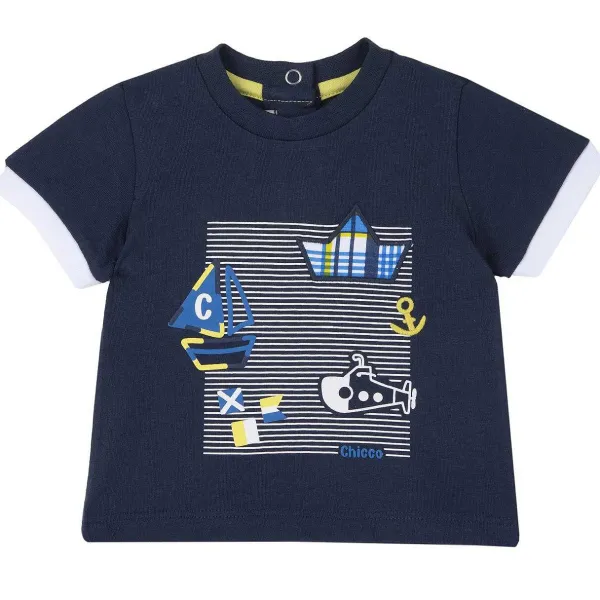 T-Shirt | Chicco T-Shirt Con Stampa Blu Medio