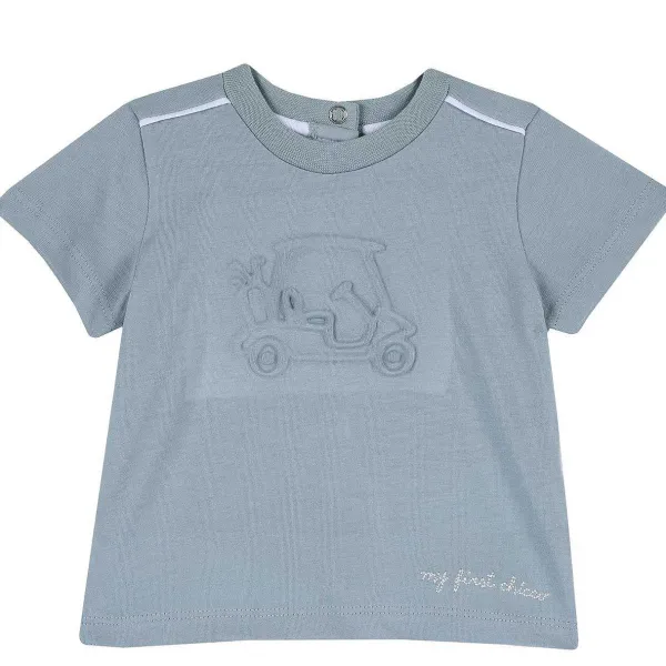 T-Shirt | Chicco T-Shirt Con Stampa A Tema Golf Azzurro Medio