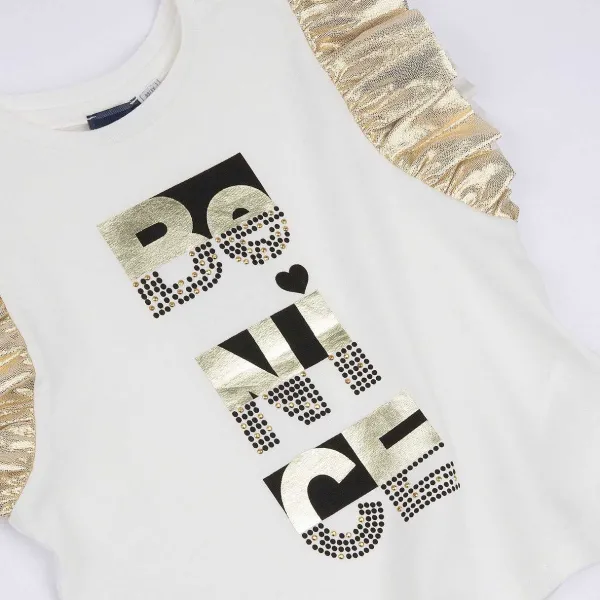 T-Shirt | Chicco T-Shirt Con Stampa E Maniche Arricciate