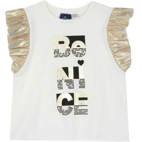 T-Shirt | Chicco T-Shirt Con Stampa E Maniche Arricciate