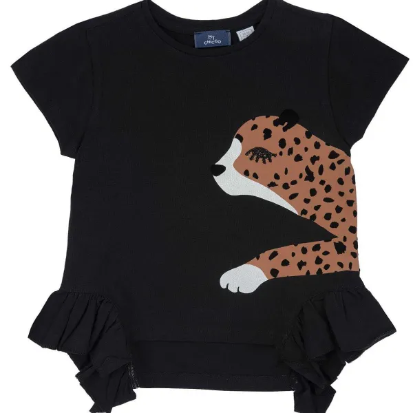 T-Shirt | Chicco T-Shirt Con Stampa E Rouche Sul Fondo